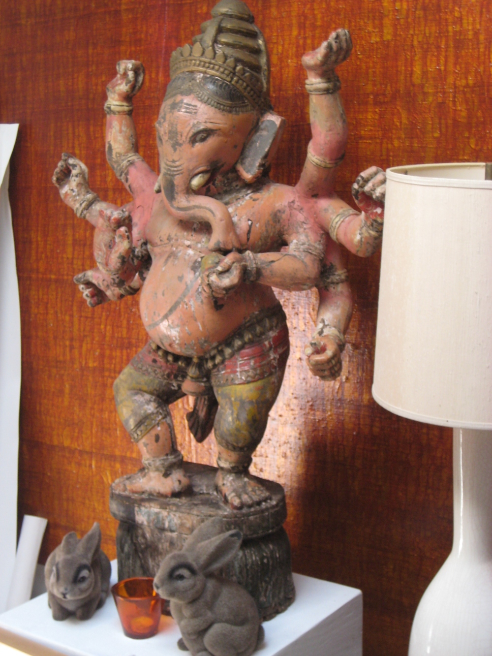 Ganesh and Bunnies in Mark Hobley's Studio.